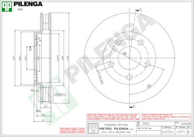 V371 PILENGA Тормозной диск