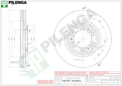 V374 PILENGA Тормозной диск