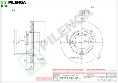 V404 PILENGA Тормозной диск