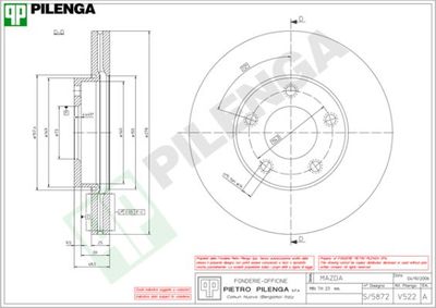 V522 PILENGA Тормозной диск