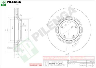 V537 PILENGA Тормозной диск