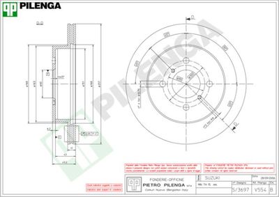 V554 PILENGA Тормозной диск