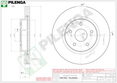 V561 PILENGA Тормозной диск