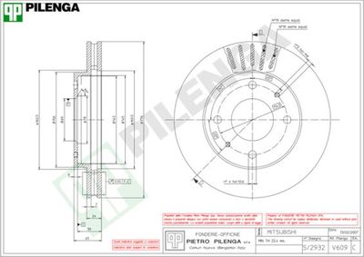 V609 PILENGA Тормозной диск