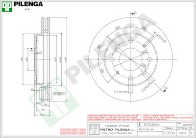 V616 PILENGA Тормозной диск