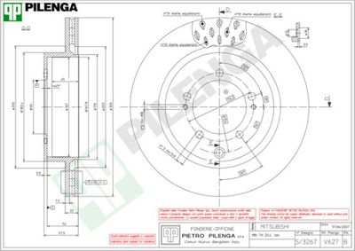 V627 PILENGA Тормозной диск