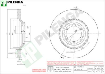 V631 PILENGA Тормозной диск