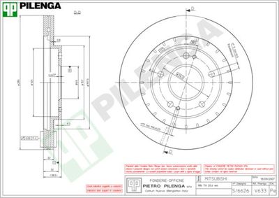 V633 PILENGA Тормозной диск