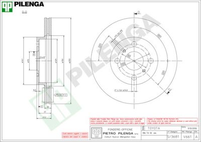 V661 PILENGA Тормозной диск