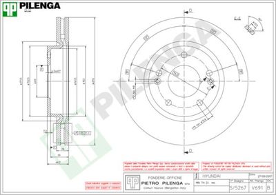 V691 PILENGA Тормозной диск