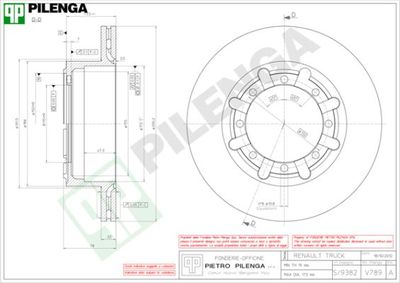 V789 PILENGA Тормозной диск