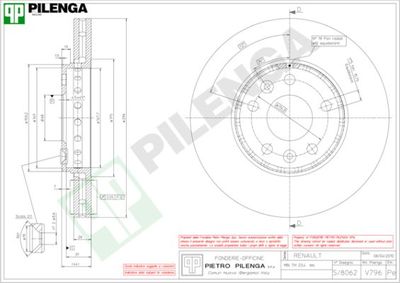 V796 PILENGA Тормозной диск