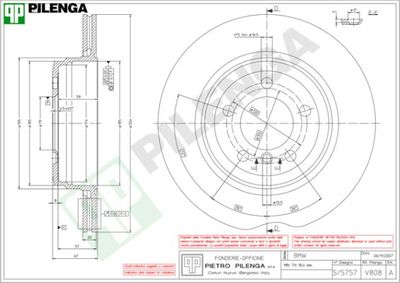 V808 PILENGA Тормозной диск