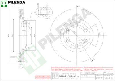 V840 PILENGA Тормозной диск