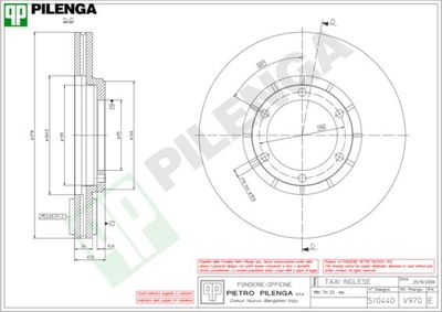 V970 PILENGA Тормозной диск