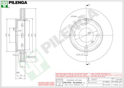 V990 PILENGA Тормозной диск