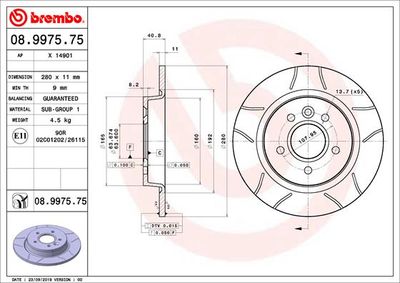 08997575 BREMBO Тормозной диск