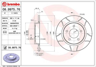 08997576 BREMBO Тормозной диск