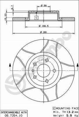 08735475 BREMBO Тормозной диск