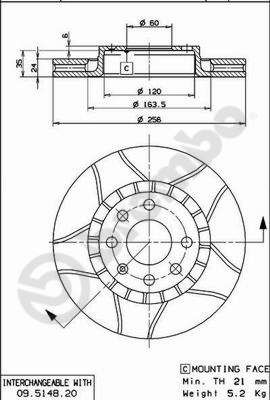 09514876 BREMBO Тормозной диск