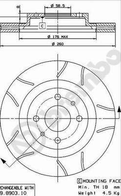 09890375 BREMBO Тормозной диск