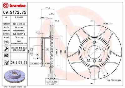 09917275 BREMBO Тормозной диск