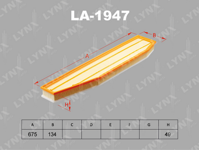 LA1947 LYNXauto Воздушный фильтр