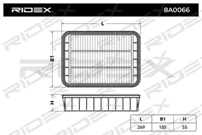 8A0066 RIDEX Воздушный фильтр