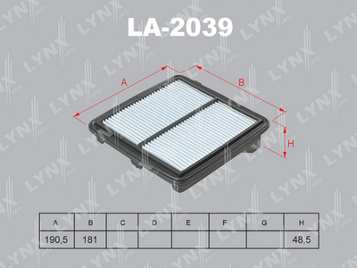 LA2039V LYNXauto Воздушный фильтр