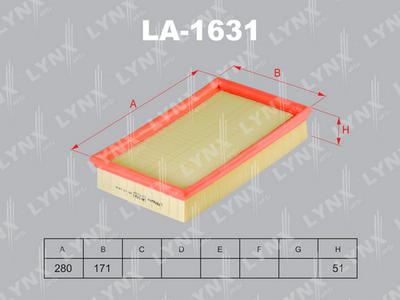 LA1631 LYNXauto Воздушный фильтр