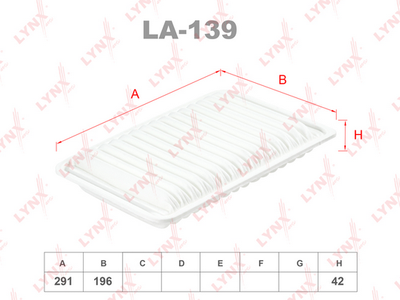 LA139 LYNXauto Воздушный фильтр