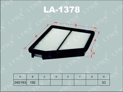 LA1378 LYNXauto Воздушный фильтр