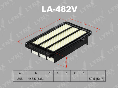 LA482V LYNXauto Воздушный фильтр