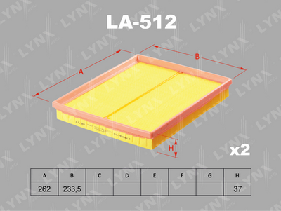 LA512 LYNXauto Воздушный фильтр