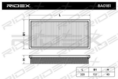 8A0181 RIDEX Воздушный фильтр