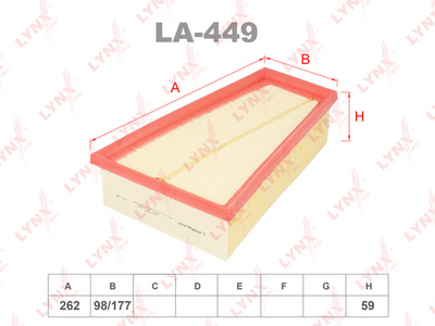 LA449 LYNXauto Воздушный фильтр