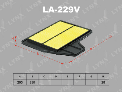 LA229V LYNXauto Воздушный фильтр