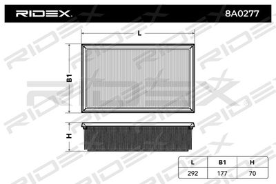 8A0277 RIDEX Воздушный фильтр