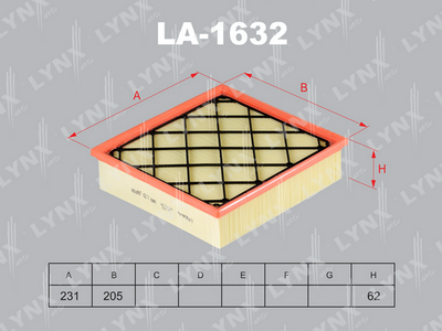 LA1632 LYNXauto Воздушный фильтр