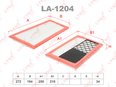 LA1204 LYNXauto Воздушный фильтр