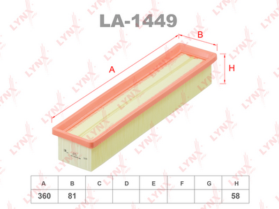 LA1449 LYNXauto Воздушный фильтр