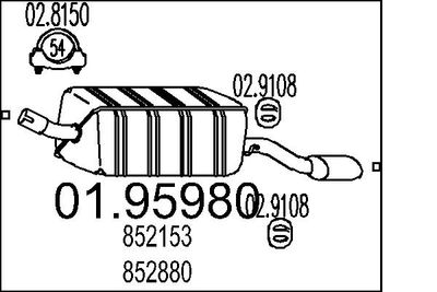  0195980 MTS Глушитель выхлопных газов конечный