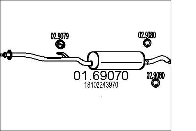  0169070 MTS Глушитель выхлопных газов конечный