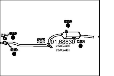  0168830 MTS Глушитель выхлопных газов конечный