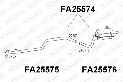  FA25574 VENEPORTE Глушитель выхлопных газов конечный