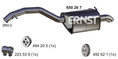  650267 ERNST Глушитель выхлопных газов конечный