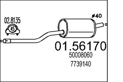  0156170 MTS Средний глушитель выхлопных газов
