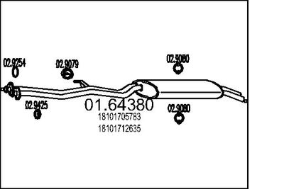  0164380 MTS Глушитель выхлопных газов конечный