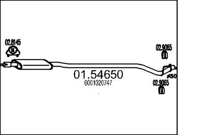  0154650 MTS Средний глушитель выхлопных газов