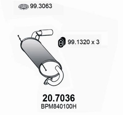  207036 ASSO Глушитель выхлопных газов конечный